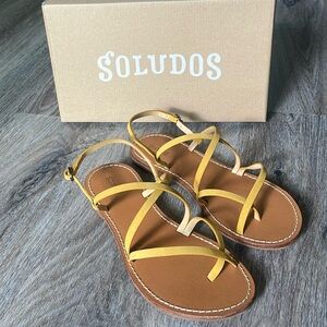 Soludos Zoe Leather Strappy Sandals Size 8